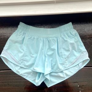 Lululemon baby blue hotty hot shorts